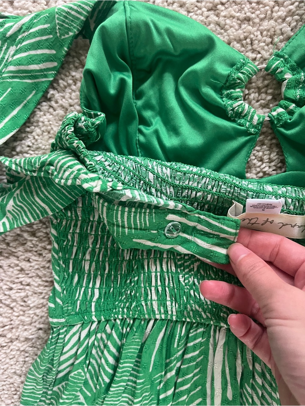 Green Patterned Sundress - Picture 5 of 5